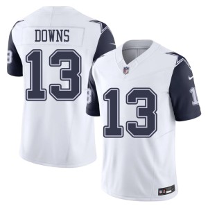 Cowboys #13 Caleb Downs Men's Embroidery Color Rush White Jerseys 215343-236