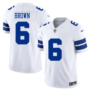 DAL Cowboys White Camden Brown #6 Limited Men's Jersey 338909-666