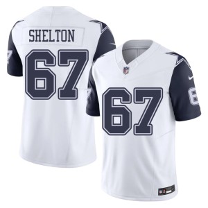 DAL Cowboys Men's Replica #67 Drew Shelton White Color Rush Jerseys 453528-731