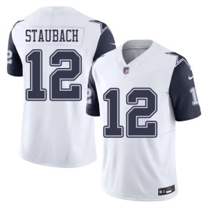 D-Boys White #12 Embroidery Color Rush Mens Roger Staubach Jerseys 973430-185