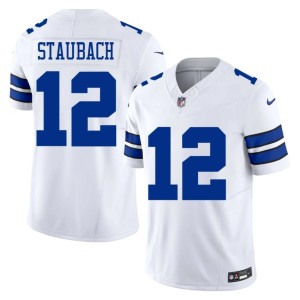 DAL Roger Staubach Men #12 Replica White Jersey 768779-776