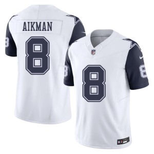 Cowboys Color Rush Embroidery Mens Troy Aikman White #8 Jersey 674870-947