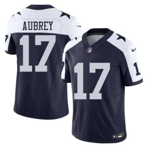 Lone Star Cowboys Alternate #17 Mens Stitched Brandon Aubrey Navy Jersey 699705-786