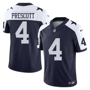 Cowboys Nation Dak Prescott Navy Replica #4 Alternate Men Jersey 129656-755