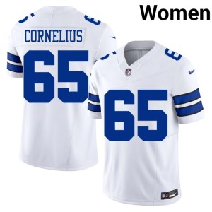 Big D NFL White Ajani Cornelius Womens #65 Jersey 208903-307
