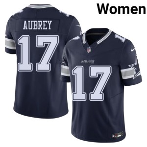 The 'Boys #17 Brandon Aubrey Stitched Navy Women Jersey 335736-830