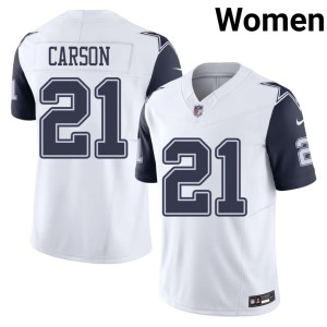 Cowboys White Color Rush Limited #21 Women Caelen Carson Jerseys 523200-406