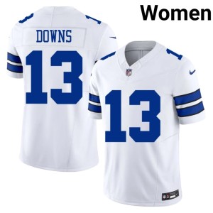 Cowboys Caleb Downs Womens Player #13 White Jersey 840796-981