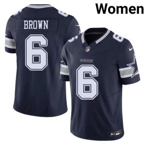 Big D Navy Camden Brown #6 Women NFL Jerseys 899760-973