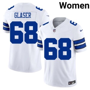 Dallas White Women Chris Glaser #68 Stitched Jerseys 997347-138
