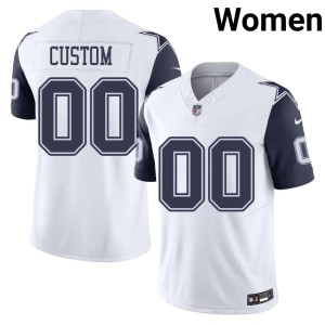 Dallas Cowboys Stitched White Custom Women Color Rush #00 Jerseys 886224-165