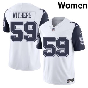 The 'Boys White Color Rush DJ Withers #59 Womens Football Jerseys 555578-648