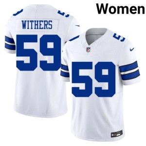 Dallas Football Womens DJ Withers #59 White Jerseys 128883-796