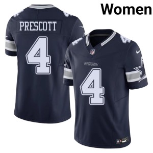 Lone Star Cowboys Women's NFL #4 Dak Prescott Navy Jerseys 631472-599