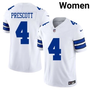 Dem Boys Dak Prescott Womens #4 White Replica Jersey 254409-339