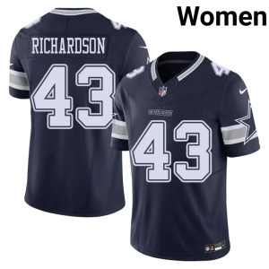 DC Navy Embroidery Dominic Richardson #43 Women's Jerseys 241942-196