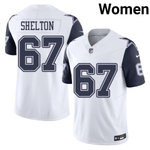 Dallas Cowboys Women's Game #67 White Drew Shelton Color Rush Jerseys 248216-262