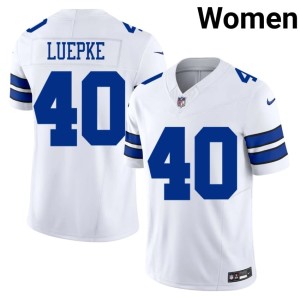 Dallas Cowboys Womens Hunter Luepke #40 Limited White Jerseys 987660-810