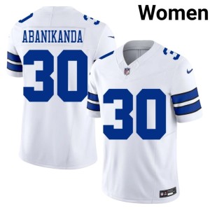 Dallas Cowboys Israel Abanikanda Game Women White #30 Jerseys 228482-590