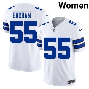 Lone Star Cowboys Jaishawn Barham #55 Embroidery Women White Jerseys 153176-983