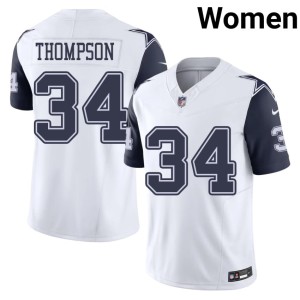 DAL Cowboys White Limited Womens #34 Color Rush Jalen Thompson Jerseys 484139-622