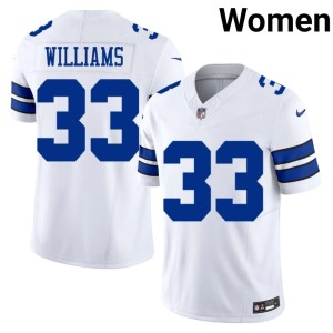 DC Women's Javonte Williams #33 Replica White Jersey 197876-541