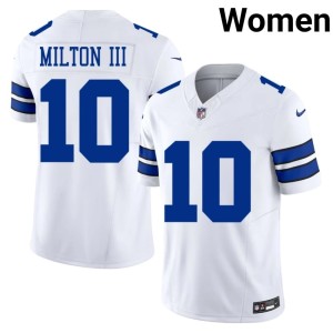 Cowboys Nation Stitched #10 Joe Milton III White Womens Jersey 203609-689