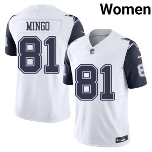 America's Team Color Rush White Embroidery Jonathan Mingo #81 Women Jersey 681396-280