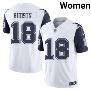 Big D NFL Women White Color Rush Jordan Hudson #18 Jersey 955877-990
