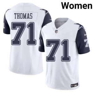 Dallas Cowboys Color Rush Women Official White #71 Nate Thomas Jerseys 162668-703