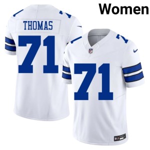 DAL Cowboys Womens #71 NIL White Nate Thomas Jerseys 328946-615
