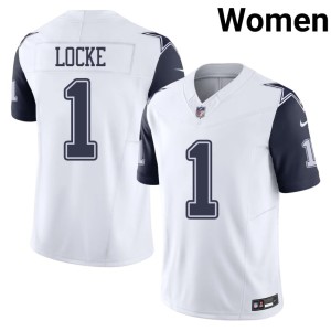 D-Boys Embroidery Womens P.J. Locke White #1 Color Rush Jersey 786009-682