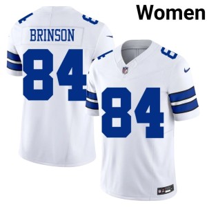 Dallas Cowboys White Embroidery #84 Romello Brinson Women's Jersey 911577-741