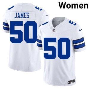 Big D #50 White Womens Replica Shemar James Jersey 947936-720