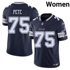DAL Cowboys #75 Navy NFL Womens Shiyazh Pete Jerseys 306399-528