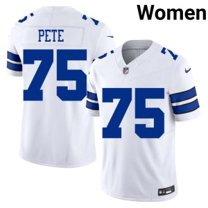 Lone Star Cowboys #75 Womens White Football Shiyazh Pete Jerseys 241907-569