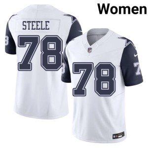 Dallas Cowboys Color Rush Womens #78 White Limited Terence Steele Jerseys 522790-921