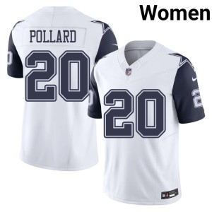 DAL Cowboys Tony Pollard #20 Women Color Rush Player White Jerseys 570155-225