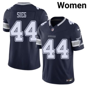 Cowboys #44 Women's Trent Sieg Player Navy Jersey 297742-627