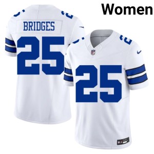 DAL White Trikweze Bridges Women #25 Football Jersey 286823-531