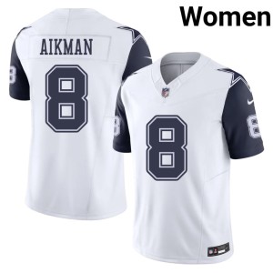 DAL Cowboys Color Rush Womens White #8 Troy Aikman 2026-27 Jerseys 925279-700