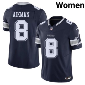 America's Team #8 Troy Aikman Navy Game Women Jersey 970997-730