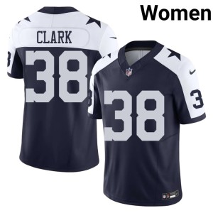 Cowboys Nation NIL #38 Alternate Alijah Clark Navy Women's Jersey 414827-979