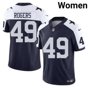 America's Team #49 DJ Rogers NFL Womens Alternate Navy Jerseys 337247-968