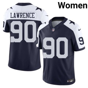 DC Alternate Navy Women Embroidery DeMarcus Lawrence #90 Jerseys 540993-279