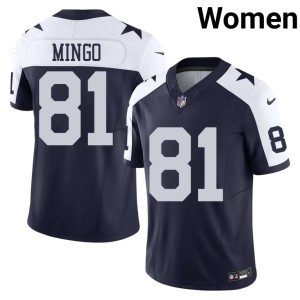 Cowboys 2026 #81 Jonathan Mingo Alternate Navy Women's Jerseys 341227-129
