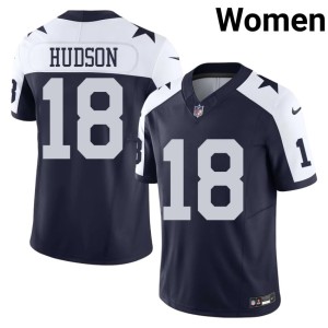 Cowboys Women's #18 Navy Alternate Jordan Hudson Official Jerseys 734997-228