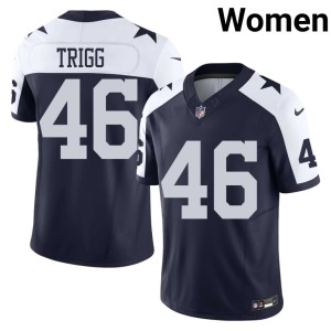Dallas Cowboys Navy #46 Alternate Player Michael Trigg Women's Jersey 670774-621