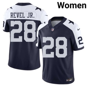 Dallas Cowboys Women's Alternate Replica Navy #28 Shavon Revel Jr. Jersey 886403-390