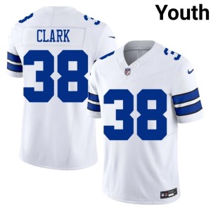 Lone Star Cowboys White Replica #38 Youth Alijah Clark Jersey 815977-287